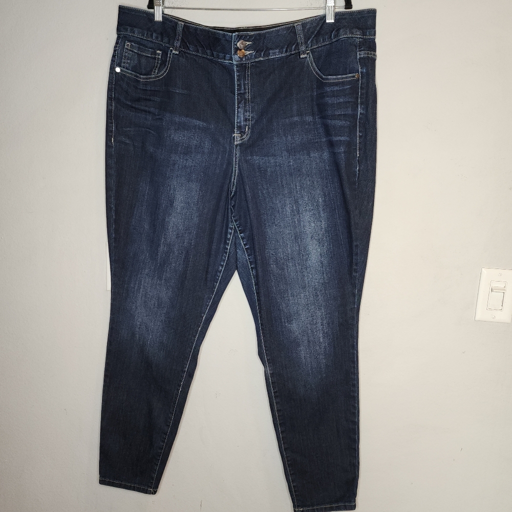 Lane Bryant Tighter Tummy Darkwash Skinny Jeans Plus Size 24